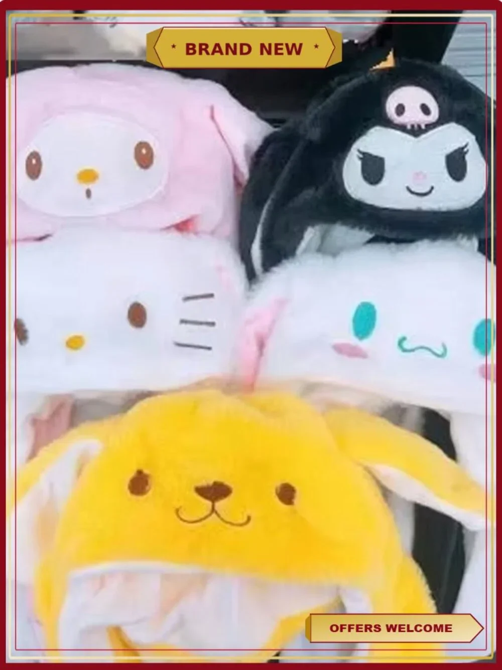 Kawaii Plush Ear Moving Hat Winter Warm Soft Anime Style Gift